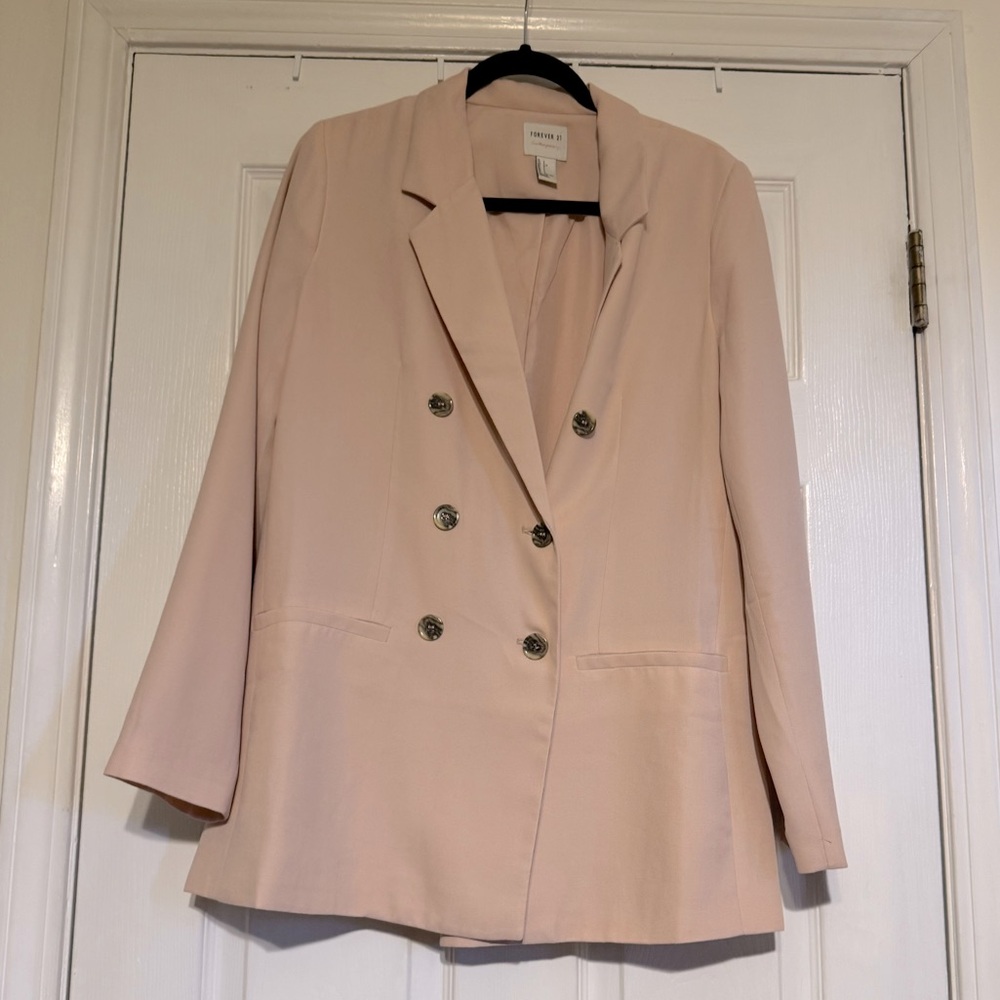 Forever21 Contemporary Blush Pink Blazer Size Large
